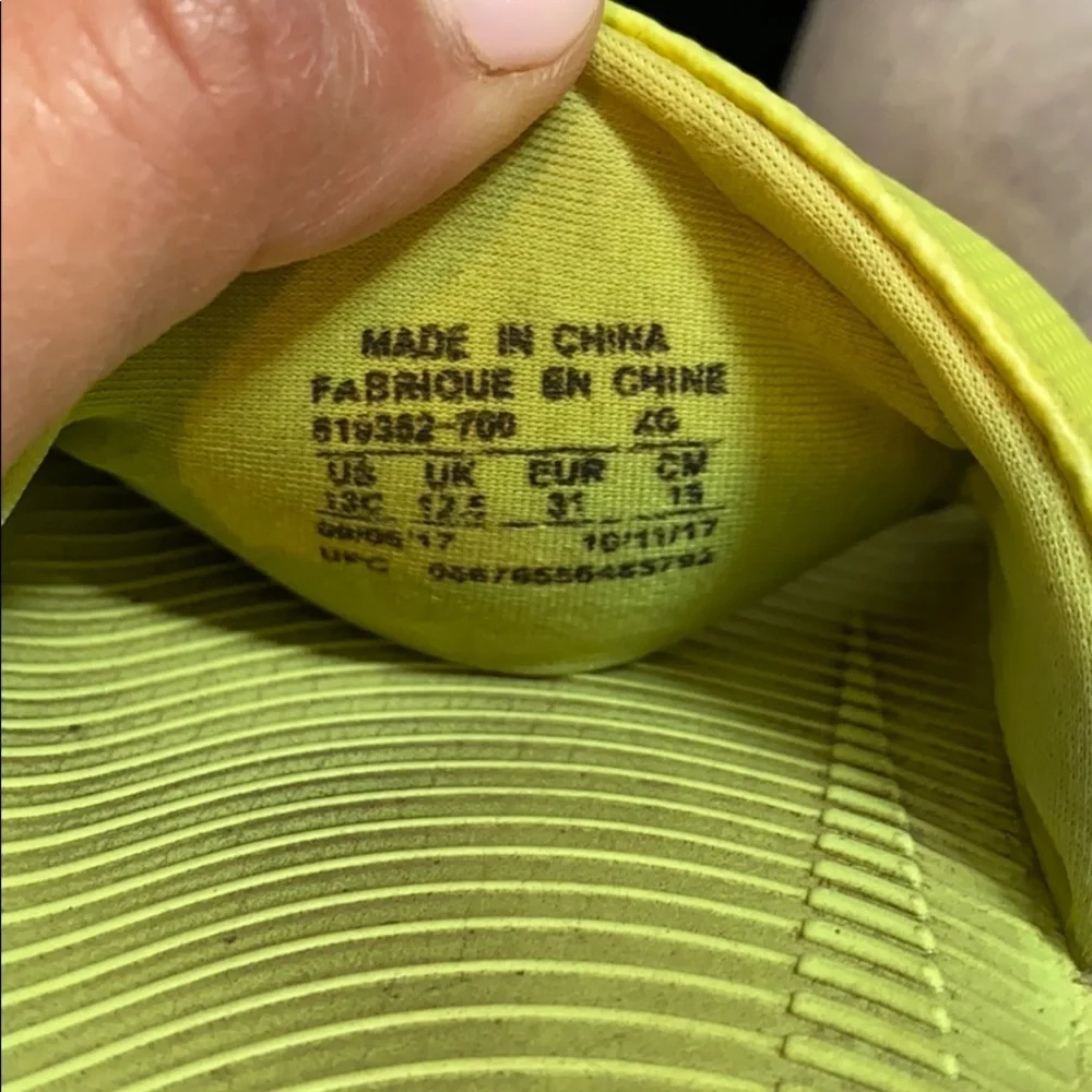 Nike size 13 youth slides